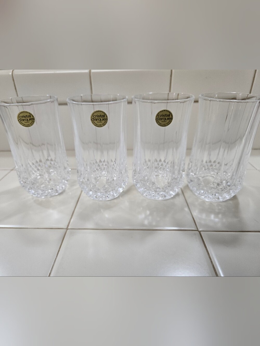 Clear Crystal Tumbler Glasses Longchamp Collection - Set of 4